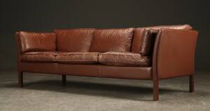 Stouby. Tre-pers. sofa, læder