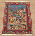 Persisk Tabriz figural tæppe 110 x 149 cm