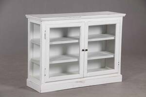 Hvidlakeret vitrineskab i fransk stil