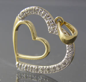 Diamant hjerte vedhæng.
