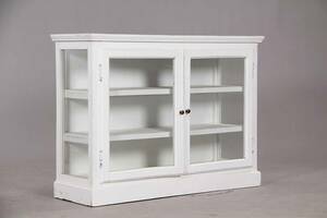 Hvidlakeret vitrineskab i fransk stil