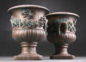 Havekrukker med bladdekoration 2 