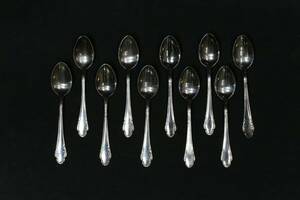 TESKEDAR, 10 st, Haga, silver, 145 g, 1950-tal
