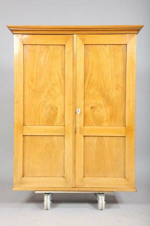 ÖVERSKÅP, 1800-TAL, BJÖRK, MED INVÄNDIG LÅDINREDNING, HÖJD 118, 96 X 34 CM