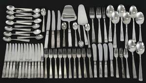 Bestickservisdelar 64st, silver, GAB, modell Rosenholm