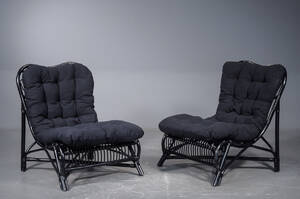 Loungestole, af sortlakeret rattan model klitmøller 2