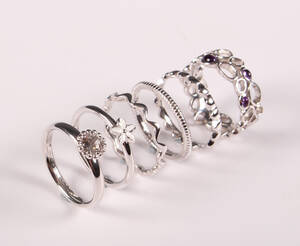 Christina of London. Sæt ringe af sterlingsølv, ringstr. 59 6