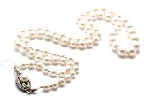 Pärlcollier 53cm silverlås