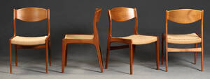 Vier Stühle in Teak, dänischer Möbelproduzent