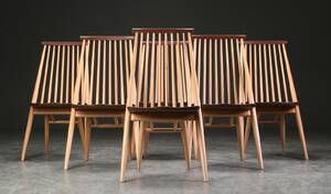 Tateishi Shoiji. Seks stole af massiv valnød og bøg 6