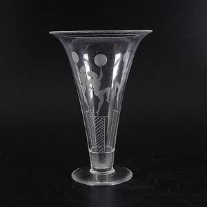 VAS, glas, Art Deco, etsad dekor, 1900-talets första hälft.