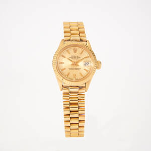 Rolex Datejust damarmbandsur i 18 k guld 