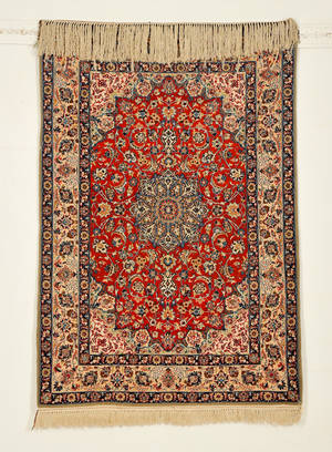 Persisk Isfahan på silke, 150x107 cm.