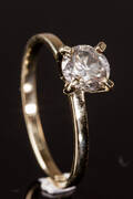 Solitairering, 14 kt guld, 0.79 ct