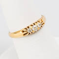 Ring 18 k guld med gammalslipade diamanter