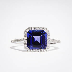 Ring vitguld tanzanit diamanter Tivon