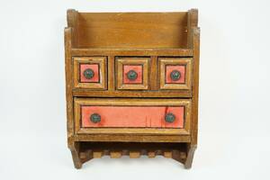 Väggskåp med 4 lådor, trä