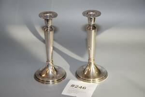 Ljusstakar silver, 2 st, med fyllning, H 19 cm