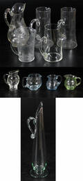Samling kannor, glas, 10 st, 18001900-tal 10