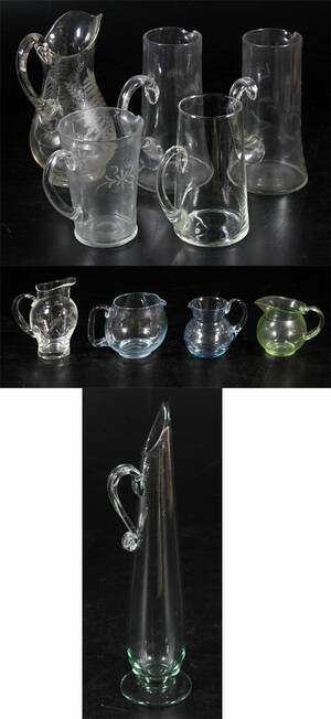 Samling kannor, glas, 10 st, 18001900-tal 10