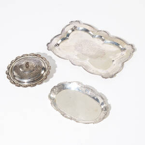 Skål brickor silver