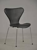 Arne Jacobsen, 1902-1971 Syver-stol med sort læder, model 3107