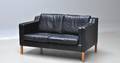 Stouby, to-pers. sofa i sort læder