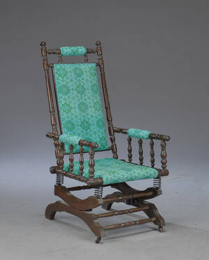 Rokkestol af bejdset bøg, 1900-tallet Denne vare er sat til omsalg under nyt varenummer 4567557