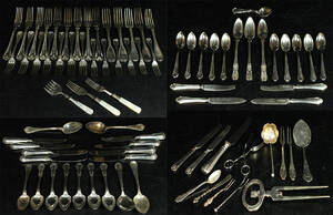 Samling nysilver, 80 delar 80