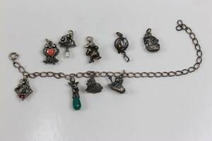 ARMBAND med berlocker, 4 st, silver