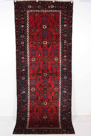 Persisk handknuten gallerimatta Zanjan , mått 300x118 cm.