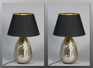 2 Mathilde bordlamper med skærme, silver, 20 cm. 2