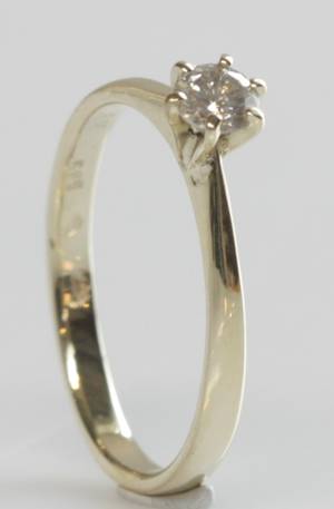 Klassisk solitairering, ca. 0.25 ct,