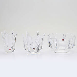 SKÅLAR 3 st, glas, Orrefors, signerade.