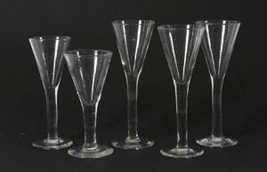 Snapsglas 5st, 1800-tal