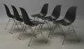 Charles Eames. Sæt på seks skalstole, model DSS 6 