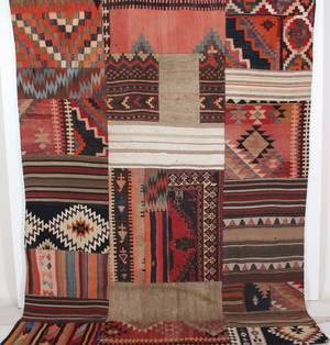 Persisk Patchwork kelim 261 x 194 cm.