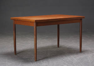 Dansk møbelproducent. Spisebord, hollandsk udtræk, teak