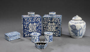Syv dele porcelæn, Kina 1800-1900 tallet 