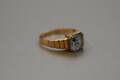 Ring med sten, guld 18K, diam 18 mm
