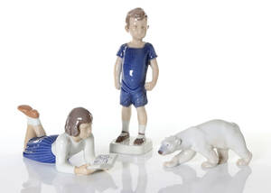 BING GRÖNDAHL, FIGURINER, TRE ST