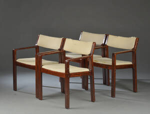 Fire armstole, mørkbejdset egetræ 4  Denne vare er sat til omsalg under nyt varenummer 4772229