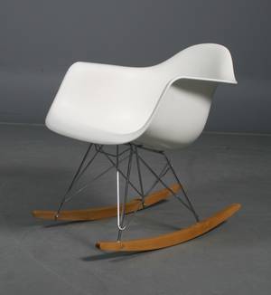 Charles Eames 1907-1978 Gyngestol Rocker model RAR, hvid plast