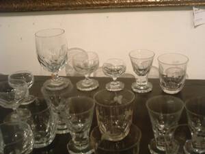 Glasservisdelar, olivslipade  seltersglas