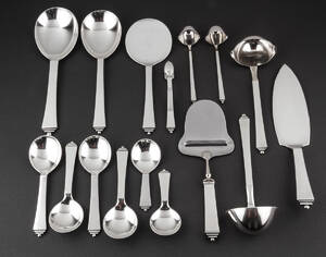 Harald Nielsen for Georg Jensen. Pyramide bestik af sterlingsølv 16 