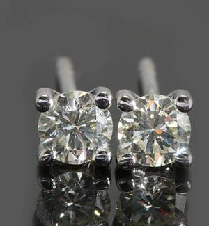 Earrings in 14k with  brilliant cut diamonds 0.40ct  This lot has been put up for resale under the new lot no. rnrn5224730