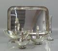 Wilkens, Bremen, 3 Körbe, 1 Vase und 1 Tablett, 800er Silber 5