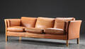 Mogens Hansen, sofa, cognacfarvet læder