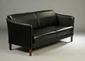 2 pers. sort lædersofa