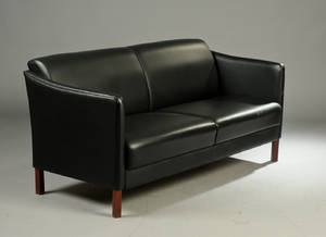 2 pers. sort lædersofa